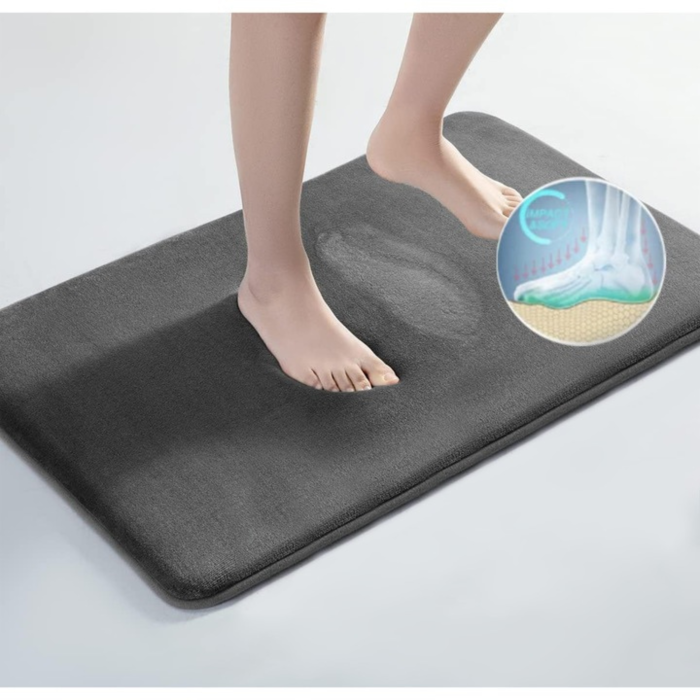 Covoras de baie VarioShop®, absorbant, anti-alunecare, lavabil la masina, uscare rapida, 40 x 60 cm, Gri [3]