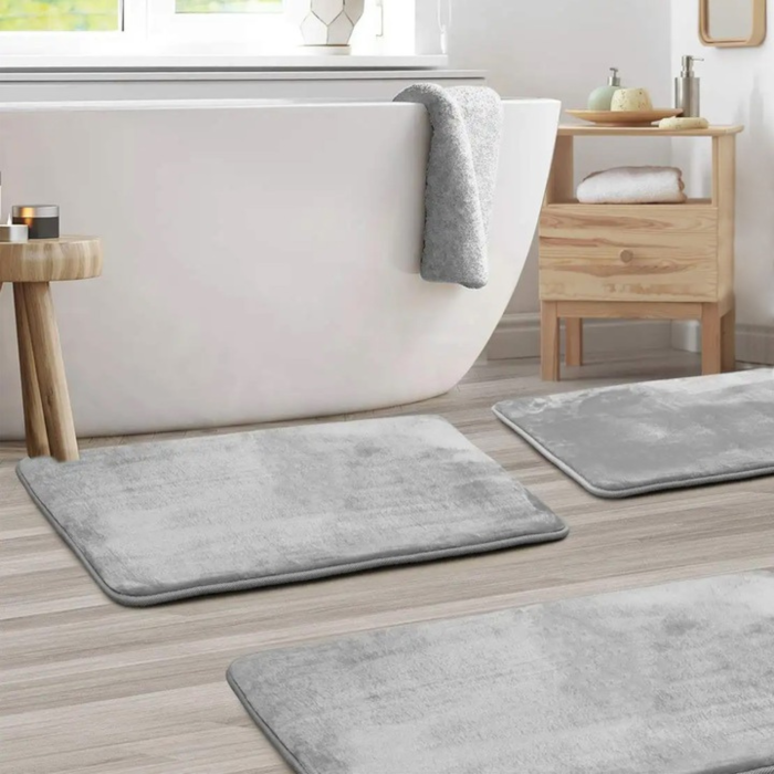 Covoras de baie VarioShop®, absorbant, anti-alunecare, lavabil la masina, uscare rapida, 40 x 60 cm, Gri [4]