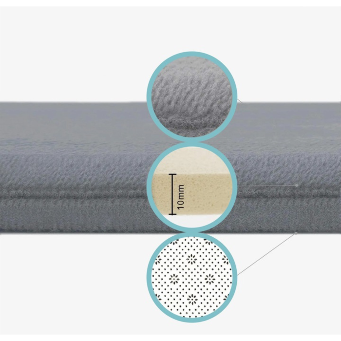 Covoras de baie VarioShop®, absorbant, anti-alunecare, lavabil la masina, uscare rapida, 40 x 60 cm, Gri [13]