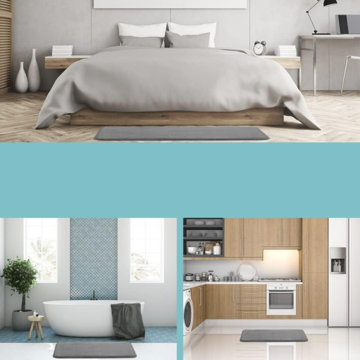 Covoras de baie VarioShop®, absorbant, anti-alunecare, lavabil la masina, uscare rapida, 40 x 60 cm, Gri [7]