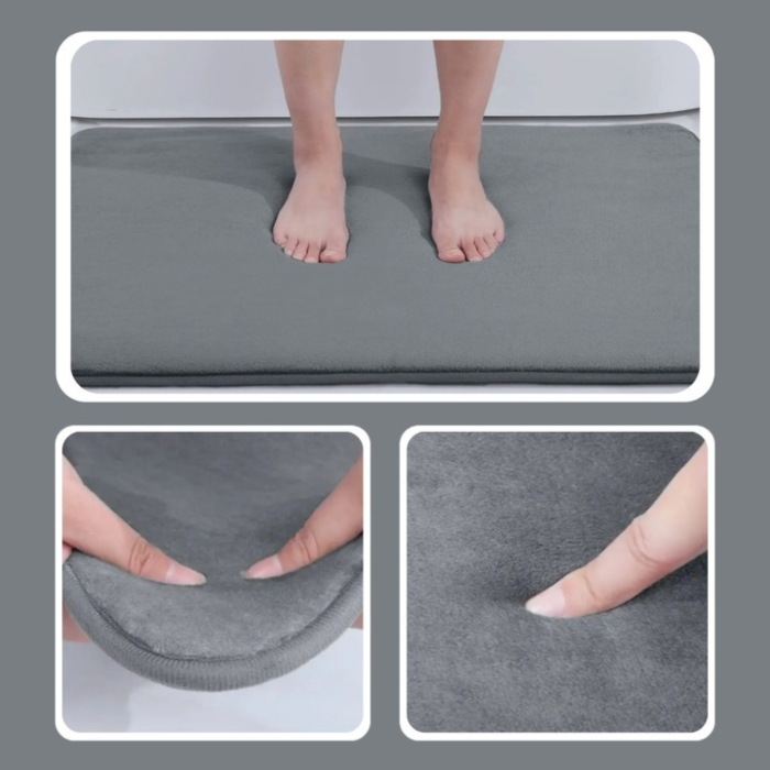 Covoras de baie VarioShop®, absorbant, anti-alunecare, lavabil la masina, uscare rapida, 40 x 60 cm, Gri [11]