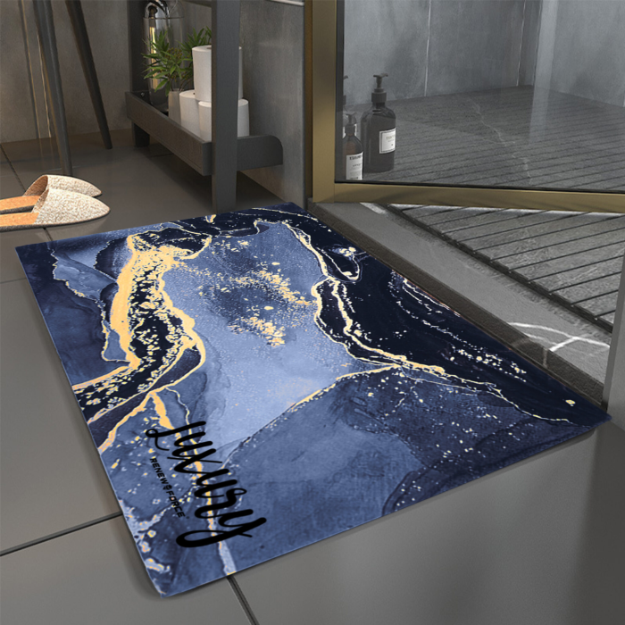 Covoras de baie VarioShop®, design elegant, multifunctional, anti-derapant, lavabil, curatare usoara, model marmura, dimensiune 80 x 50 cm [3]