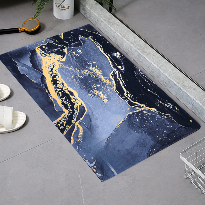 Covoras de baie VarioShop®, design elegant, multifunctional, anti-derapant, lavabil, curatare usoara, model marmura, dimensiune 80 x 50 cm [5]