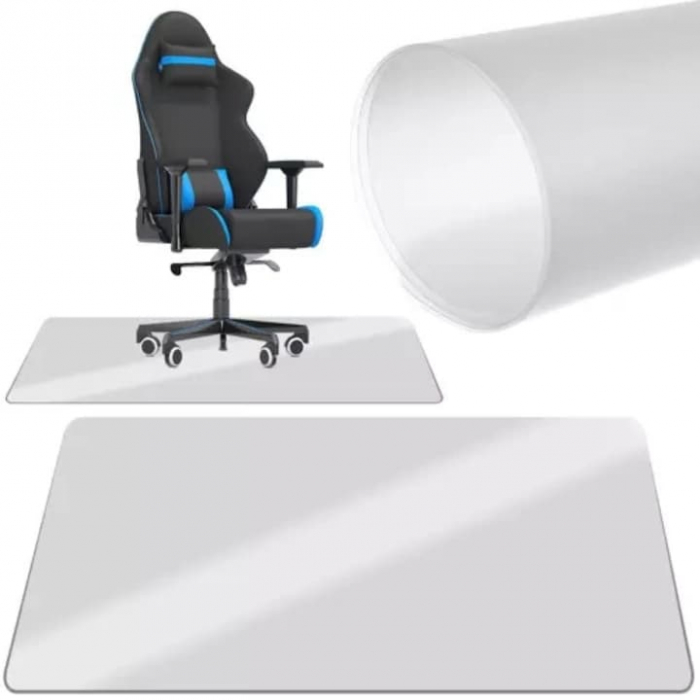 Covoras de Protectie pentru Pardoseala VarioShop®, Contra Zgarieturilor, Mutifunctional, Suprafata Mata, Dimensiuni 130 x 90 cm, Grosime 0.5 mm, Transparent [14]