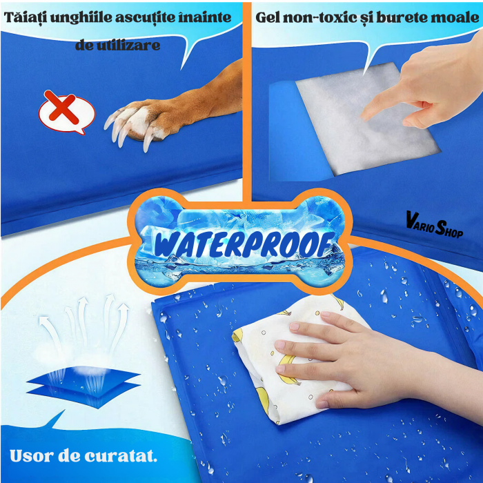 Covoras de Racire pentru Animale de Companie, VarioShop®, pentru Podea, Canapea, Masina, Impermeabil, Non-toxic, Rezistent la Uzura, 65 x 50cm, Albastru marin [44]
