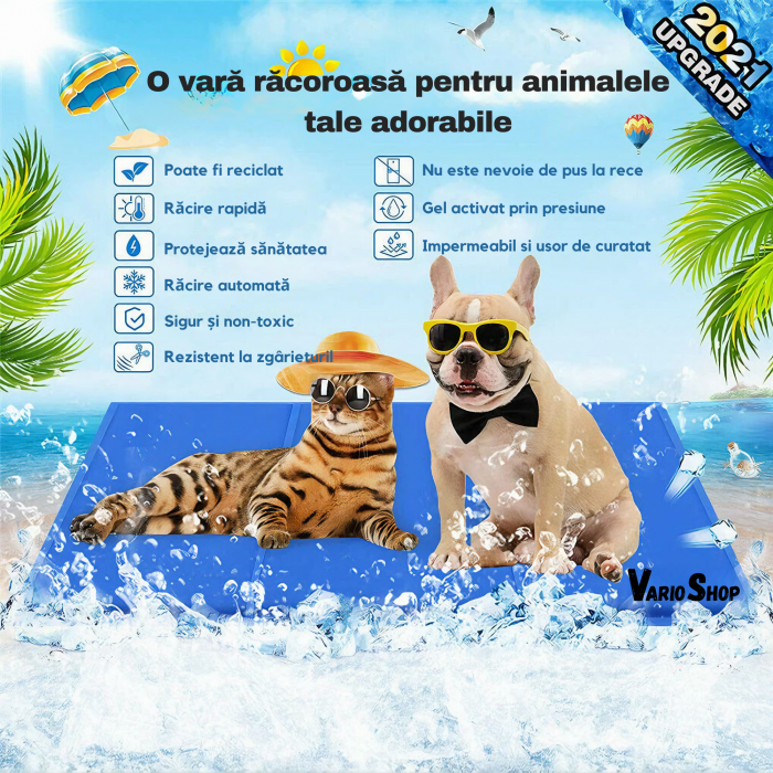 Covoras de Racire pentru Animale de Companie, VarioShop®, pentru Podea, Canapea, Masina, Impermeabil, Non-toxic, Rezistent la Uzura, 65 x 50cm, Albastru marin [42]