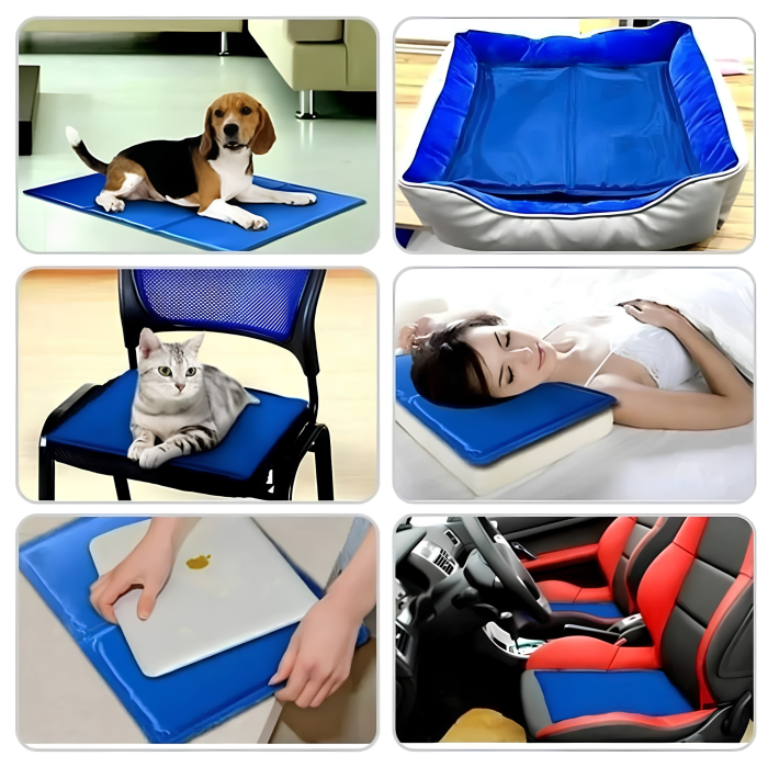Covoras de racire pentru animale de companie VarioShop®, pentru podea, canapea, masina, pliabil, impermeabil, usor de curatat, 110x70 cm, albastru [14]