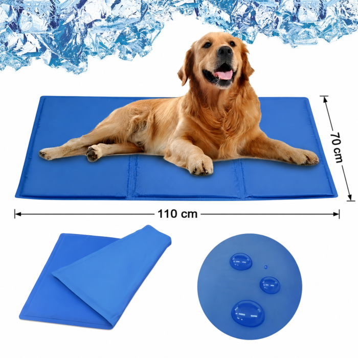 Covoras de racire pentru animale de companie VarioShop®, pentru podea, canapea, masina, pliabil, impermeabil, usor de curatat, 110x70 cm, albastru [4]
