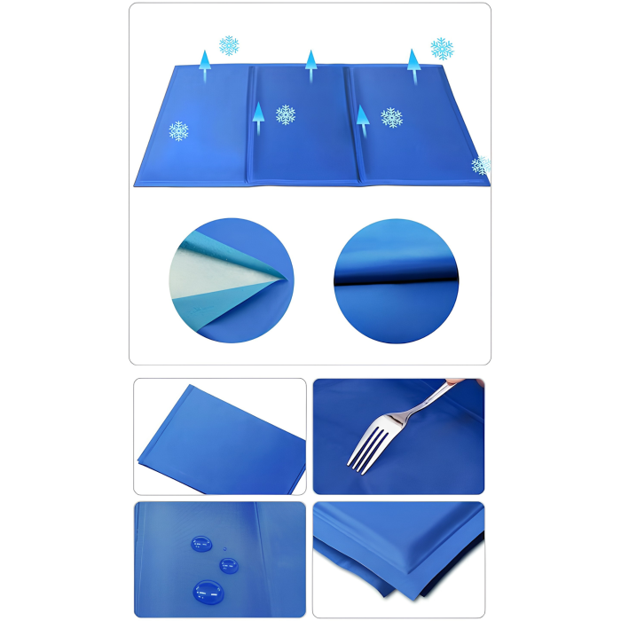 Covoras de racire pentru animale de companie VarioShop®, pentru podea, canapea, masina, pliabil, impermeabil, usor de curatat, 110x70 cm, albastru [10]