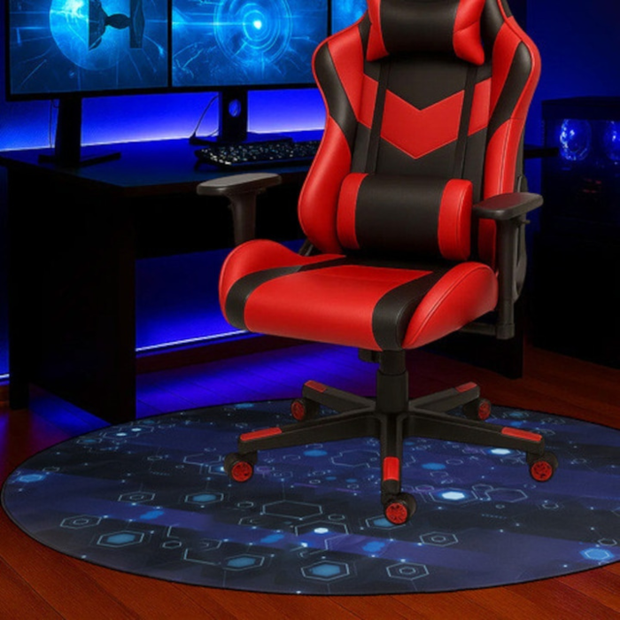 Covoras gaming pentru scaun VarioShop®, rotund 120x120 cm, antiderapant, impermeabil, protectie podea pentru scaune gaming si birou, lavabil la masina, negru [2]