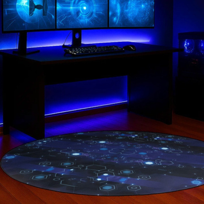 Covoras gaming pentru scaun VarioShop®, rotund 120x120 cm, antiderapant, impermeabil, protectie podea pentru scaune gaming si birou, lavabil la masina, negru [5]