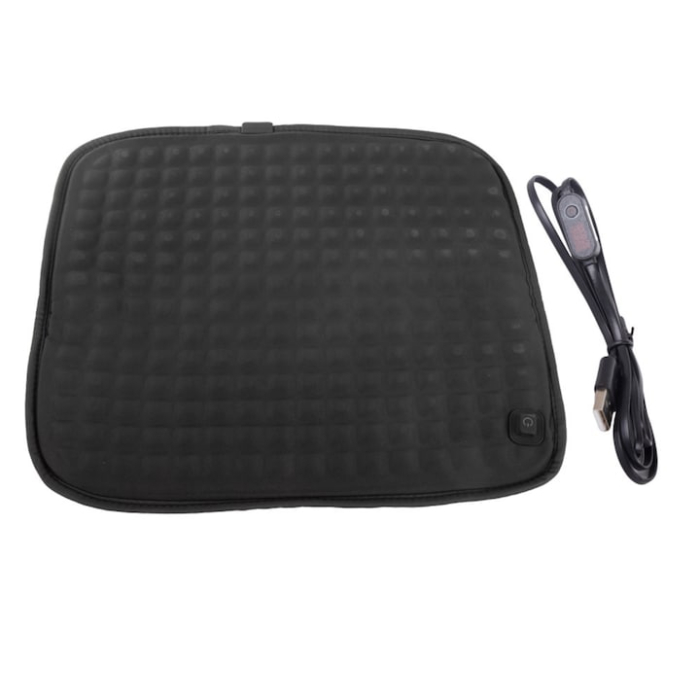 Covoras incalzit electric pentru sezut VarioShop®, perna de scaun cu incalzire USB, 5 trepte de temperatura, antiderapanta, ideala pentru masina, birou sau acasa, 44 x 38.5 cm, Negru [3]