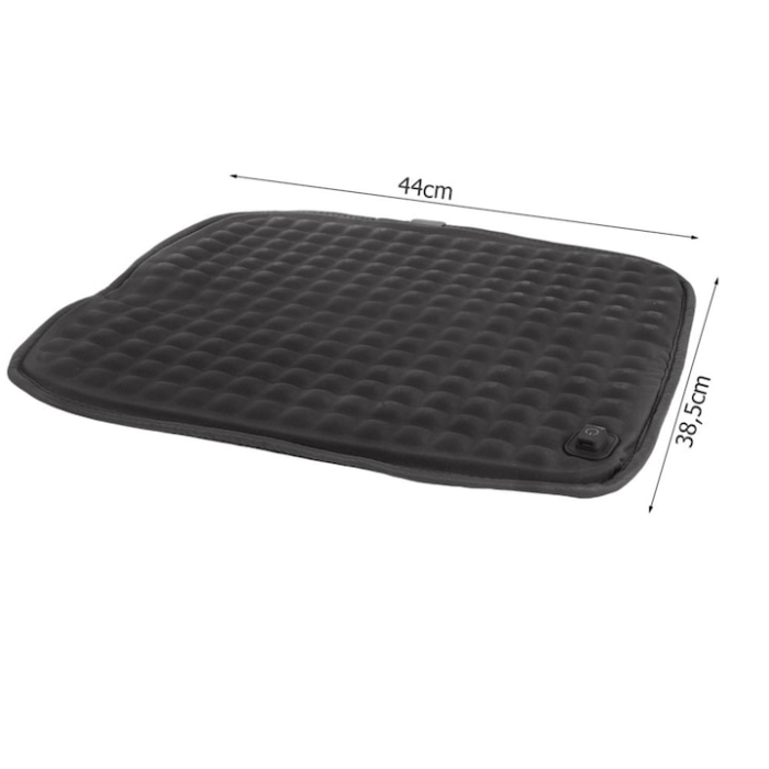 Covoras incalzit electric pentru sezut VarioShop®, perna de scaun cu incalzire USB, 5 trepte de temperatura, antiderapanta, ideala pentru masina, birou sau acasa, 44 x 38.5 cm, Negru [7]
