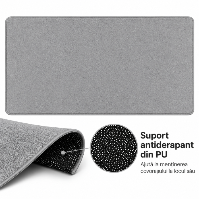 Covoras pentru scaun de birou VarioShop®, protectie pardoseala, baza antiderapanta, margini finisate, 100 x 150 cm, gri [6]