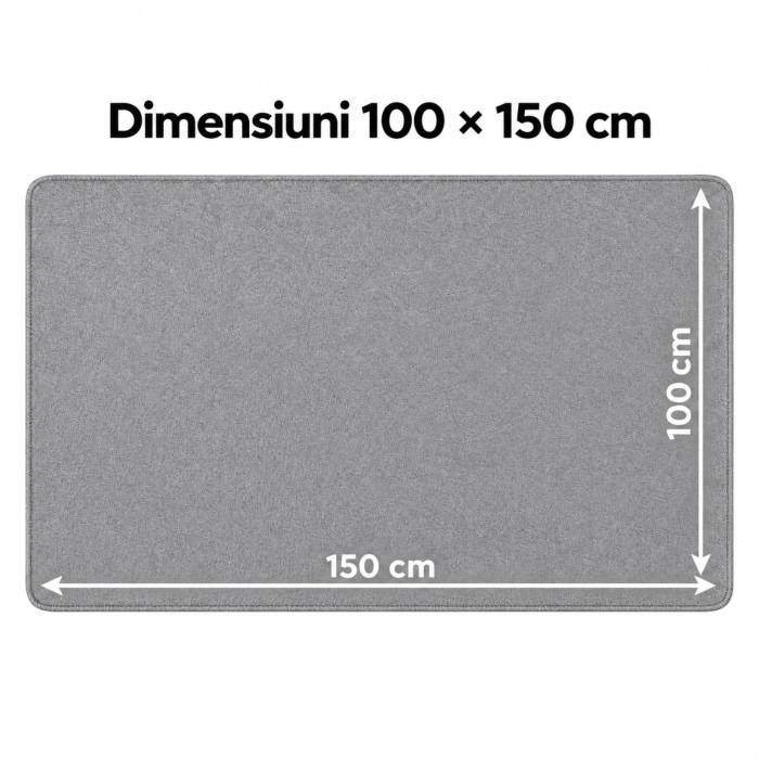 Covoras pentru scaun de birou VarioShop®, protectie pardoseala, baza antiderapanta, margini finisate, 100 x 150 cm, gri [4]
