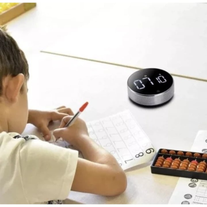 Cronometru digital cu LED si magnet VarioShop®, display LCD, functie de cronometrare, alimentare cu baterii AAA, 7.7 × 7.7 × 2.6 cm, Negru [8]