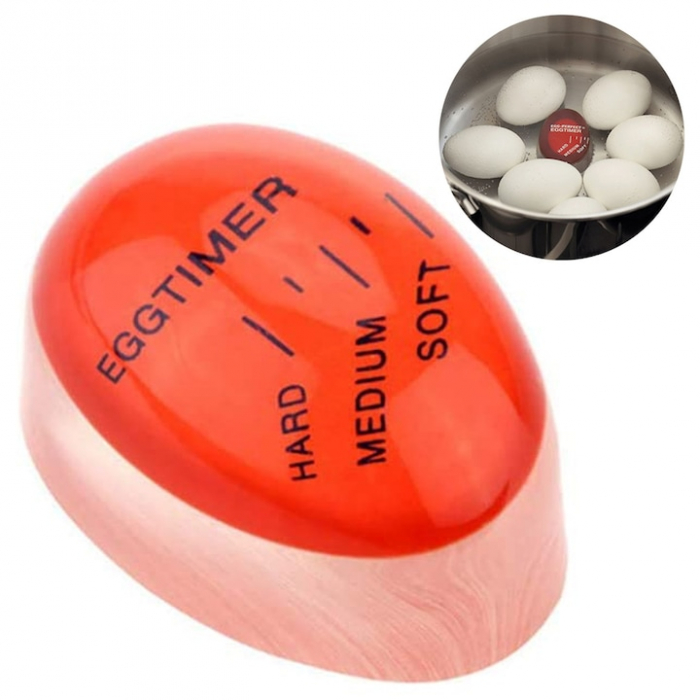 Cronometru pentru oua VarioShop®, cu indicator al duritatii de gatire, rezistent la temperatura, 5.5 x 4 cm, Rosu [2]