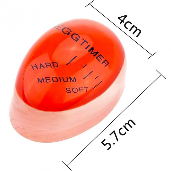 Cronometru pentru oua VarioShop®, cu indicator al duritatii de gatire, rezistent la temperatura, 5.5 x 4 cm, Rosu [8]