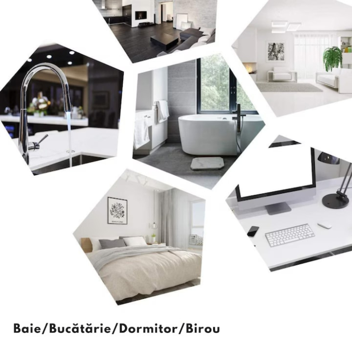 Cuier metalic de perete pentru baie VarioShop®, stil loft, din aluminiu rezistent la umiditate, cu 2 brate pentru prosoape, montaj cu suruburi inclus, 60 cm, Argintiu [2]