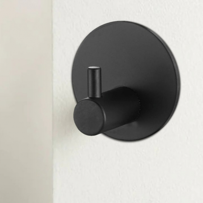 Cuier pentru baie VarioShop®, utilizare universala, fixare autoadeziva, montare rapida, organizare practica, otel, Negru [2]