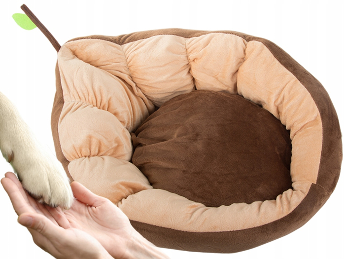 Culcuș Plușat pentru Câini și Pisici tip Frunză, Pat Moale pentru Animale de Companie, Antiderapant, 52x45 cm [6]