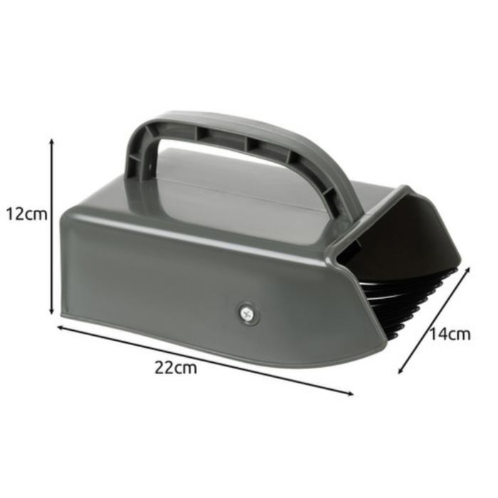 Culegator de fructe manual VarioShop®, ergonomic, pentru afine, mure, coacaze, zmeura si capsuni, ABS rezistent, 22x12x14 cm, gri [9]