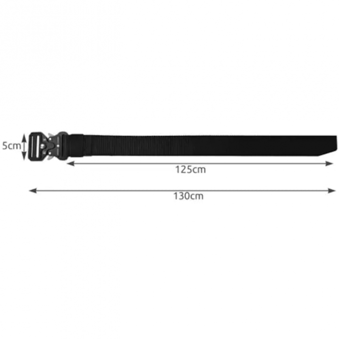 Curea tactica pentru barbati VarioShop®, Reglabila, Rezistenta la abraziune, Material textil, 119 cm, Negru [10]