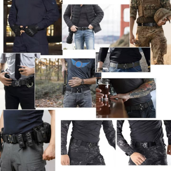 Curea tactica pentru barbati VarioShop®, Reglabila, Rezistenta la abraziune, Material textil, 119 cm, Negru [6]