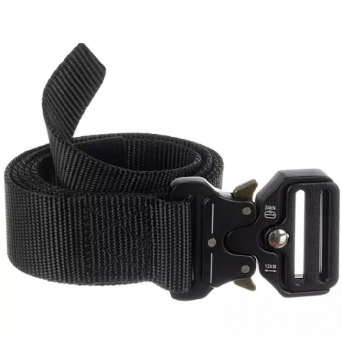 Curea tactica pentru barbati VarioShop®, Reglabila, Rezistenta la abraziune, Material textil, 119 cm, Negru [11]