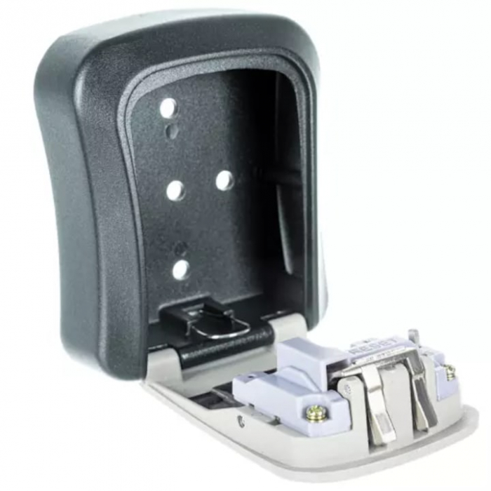 Cutie pentru depozitarea cheilor VarioShop®, cifru mecanic resetabil, inchirieri regim hotelier, montare pe perete, din otel, neagra/gri, 11.5 x 9.5 cm, Negru/Gri [9]