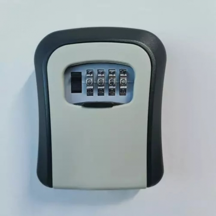 Cutie pentru depozitarea cheilor VarioShop®, cifru mecanic resetabil, inchirieri regim hotelier, montare pe perete, din otel, neagra/gri, 11.5 x 9.5 cm, Negru/Gri [4]