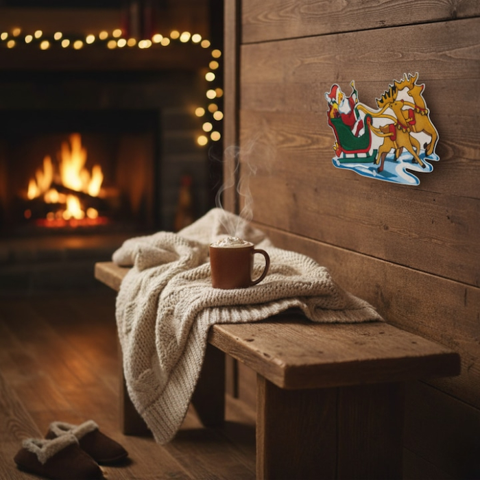 Decoratiune de Craciun cu LED pentru fereastra VarioShop®, sania lui Mos Craciun, lumina alb calda, ornament luminos interior, montaj cu ventuza [4]