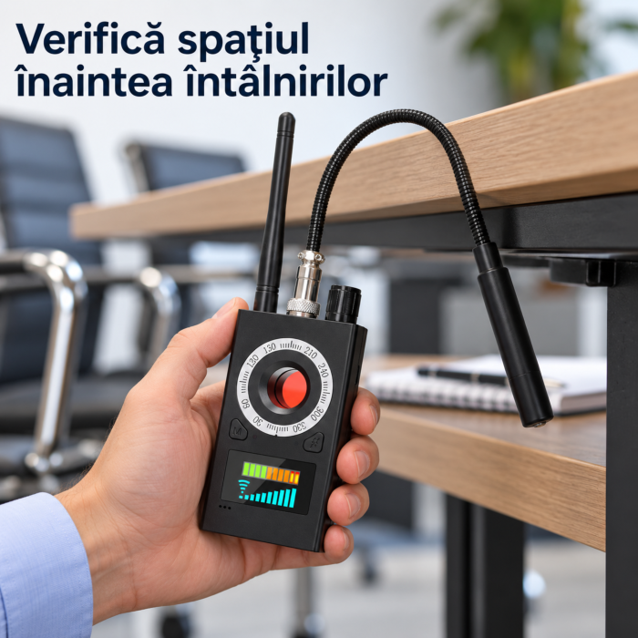Detector camere ascunse VarioShop, pentru identificarea dispozitivelor de ascultare si localizatoarelor GPS/GSM, detectie RF, magnetica si laser, sensibilitate reglabila, pana la 6,5 GHz, autonomie pa [9]