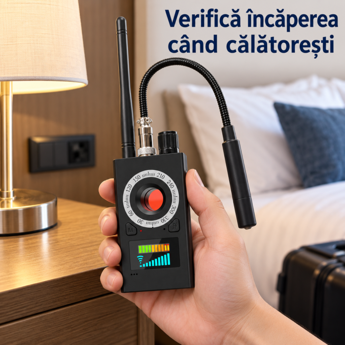 Detector camere ascunse VarioShop, pentru identificarea dispozitivelor de ascultare si localizatoarelor GPS/GSM, detectie RF, magnetica si laser, sensibilitate reglabila, pana la 6,5 GHz, autonomie pa [5]