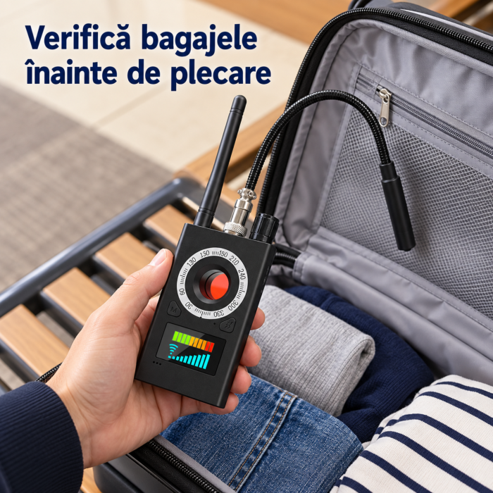 Detector camere ascunse VarioShop, pentru identificarea dispozitivelor de ascultare si localizatoarelor GPS/GSM, detectie RF, magnetica si laser, sensibilitate reglabila, pana la 6,5 GHz, autonomie pa [10]