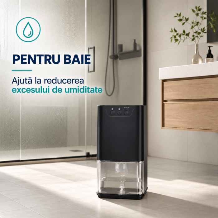 Dezumidificator compact VarioShop®, pentru locuinta, birou si spatii cu umiditate ridicata, rezervor 1400 ml, 36W, negru [6]