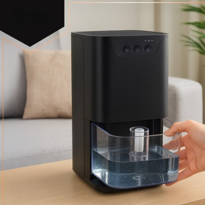 Dezumidificator de aer compact VarioShop® 1400 ml, tehnologie Peltier silentioasa 36W, temporizator 8/12/16 ore, oprire automata, rezervor detasabil, LED ambiental 7 culori, negru [10]