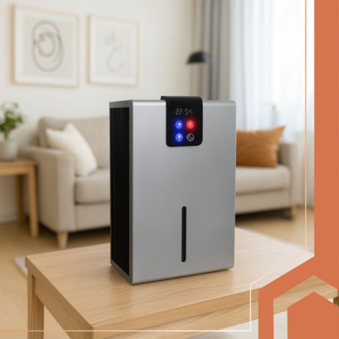 Dezumidificator de aer compact VarioShop®, cu LED ambiental si telecomanda, 1000 ml/zi, rezervor detasabil 2.2L, operare silentioasa, tehnologie Peltier, argintiu [2]