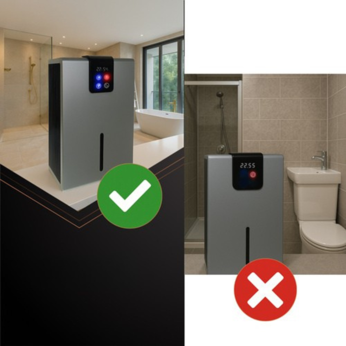 Dezumidificator de aer compact VarioShop®, cu LED ambiental si telecomanda, 1000 ml/zi, rezervor detasabil 2.2L, operare silentioasa, tehnologie Peltier, argintiu [9]