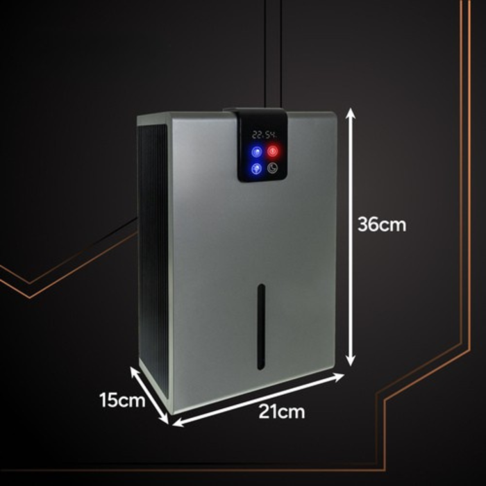 Dezumidificator de aer compact VarioShop®, cu LED ambiental si telecomanda, 1000 ml/zi, rezervor detasabil 2.2L, operare silentioasa, tehnologie Peltier, argintiu [6]