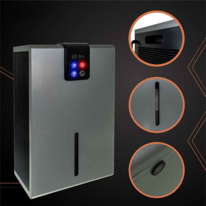 Dezumidificator de aer compact VarioShop®, cu LED ambiental si telecomanda, 1000 ml/zi, rezervor detasabil 2.2L, operare silentioasa, tehnologie Peltier, argintiu [8]