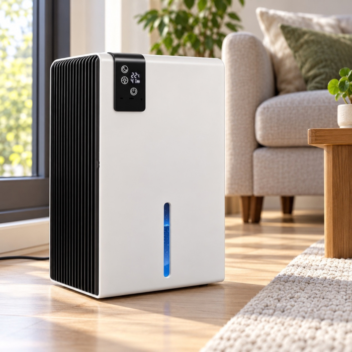 Dezumidificator de aer VarioShop®, pentru reducerea umiditatii, 800 ml/zi, rezervor 2280 ml, higrostat 40–70%, telecomanda, mod Sleep, evacuare continua, 65W, argintiu [13]