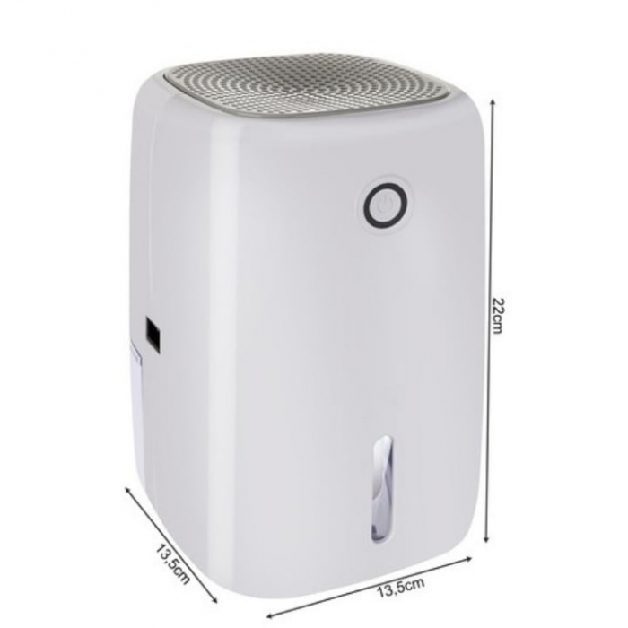 Dezumidificator de camera VarioShop®, functia oprire automata, silentios, 330 ml/zi, capacitate 800 ml, tehnologia Peltier, 22.5 W, 22 x 13.5 x 13.5 cm, Alb [11]