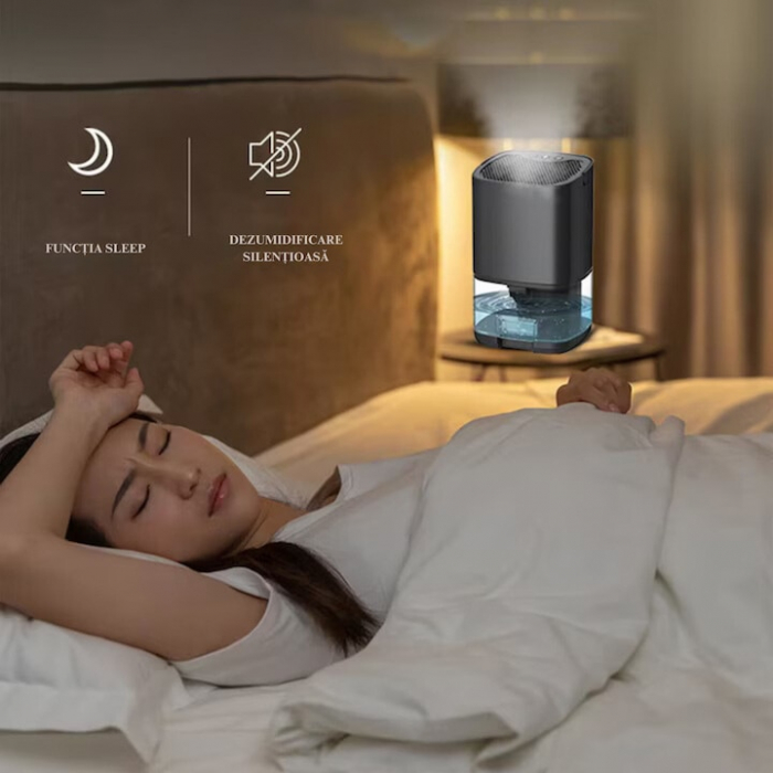 Dezumidificator pentru casa VarioShop®, rezervor 1000ml, doua moduri de lucru si 7 lumini LED colorate, cu functie de uscare si purificare a aerului, pentru dormitor, subsol, baie, bucatarie, birou, n [5]