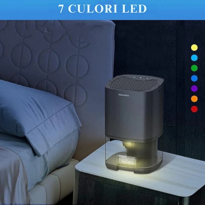 Dezumidificator pentru casa VarioShop®, rezervor 1000ml, doua moduri de lucru si 7 lumini LED colorate, cu functie de uscare si purificare a aerului, pentru dormitor, subsol, baie, bucatarie, birou, n [7]