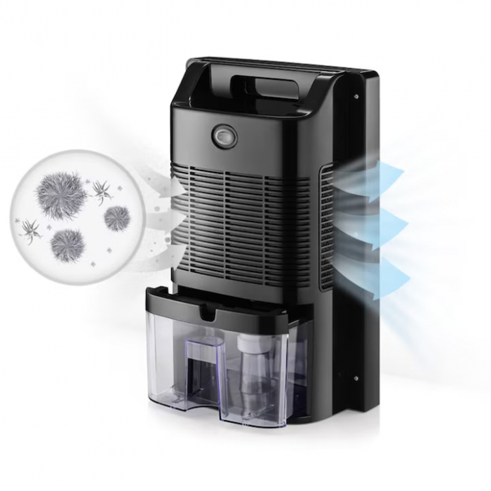 Dezumidificator si Purificator de Aer VarioShop®, Afisaj Temperatura/Umiditate, Tehnologie Peltier, Silentios, Anti-Mucegai, Telecomanda, Randament 650ml/zi, Putere 90W, Negru [13]