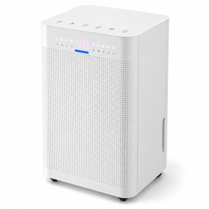 Dezumidificator VarioShop®, 12 l/zi, Wi-Fi, control prin aplicatie, incaperi pana la 25 m², umidistat, rezervor detasabil 2 l, 38 dB, portabil, functie uscare rufe, blocare pentru copii [8]