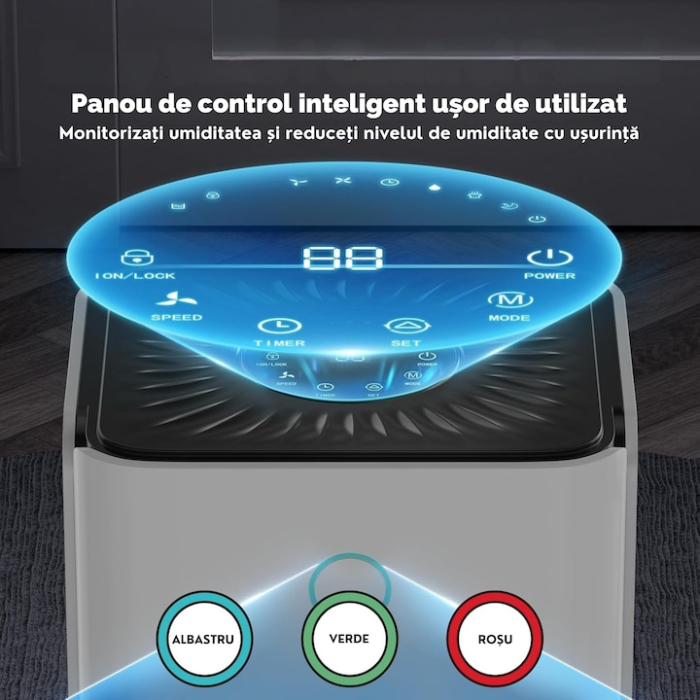 Dezumidificator VarioShop, 12L/24h, control WiFi, putere 200W, alb, 44, 5x25, 5x22cm [4]