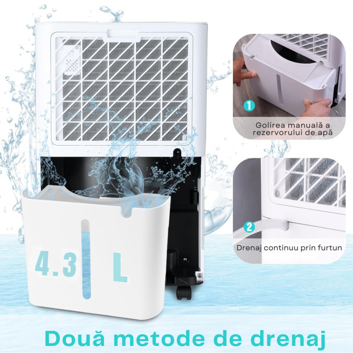 Dezumidificator VarioShop®, 20L/24h cu WiFi, Umidistat Reglabil, Temporizator 1–24h, Rezervor 4.3L, Mod Uscare Rufe, Zgomot Redus 43 dB, Drenaj Continu, Agent Ecologic R290 [4]