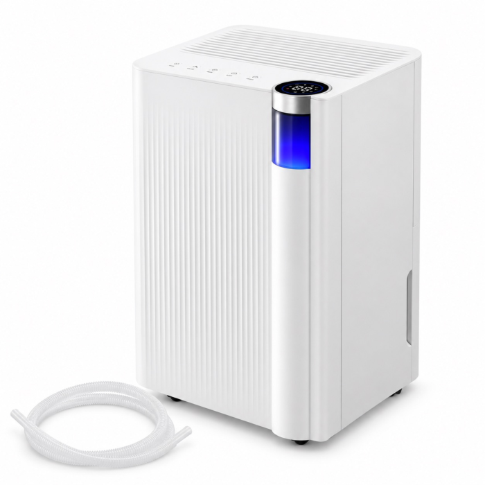 Dezumidificator VarioShop® cu Wi-Fi, 12 l/24 h, pentru camere pana la 25 m², rezervor 2 L, drenaj continuu, 38 dB, control prin aplicatie, 25 x 22 x 44.6 cm, alb [12]